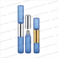 cosmetic dual end glass bottle chamber container with roller ball and brush