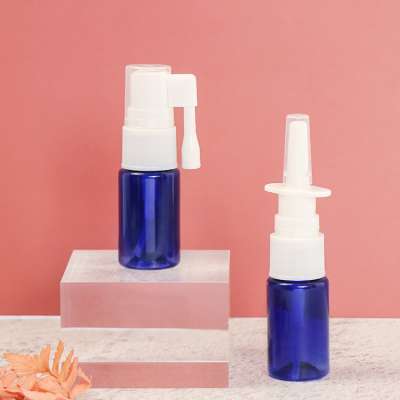 Mini 10ml Empty Blue Pocket Plastic Oral Nasal Spray Bottle